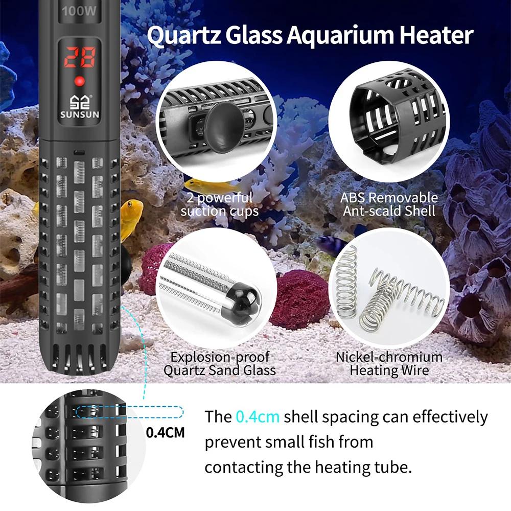 Aquariums Submersible Heater Display Digital Fish Tank Heating Rod With thermometer Constant Temperature Control 220-240V