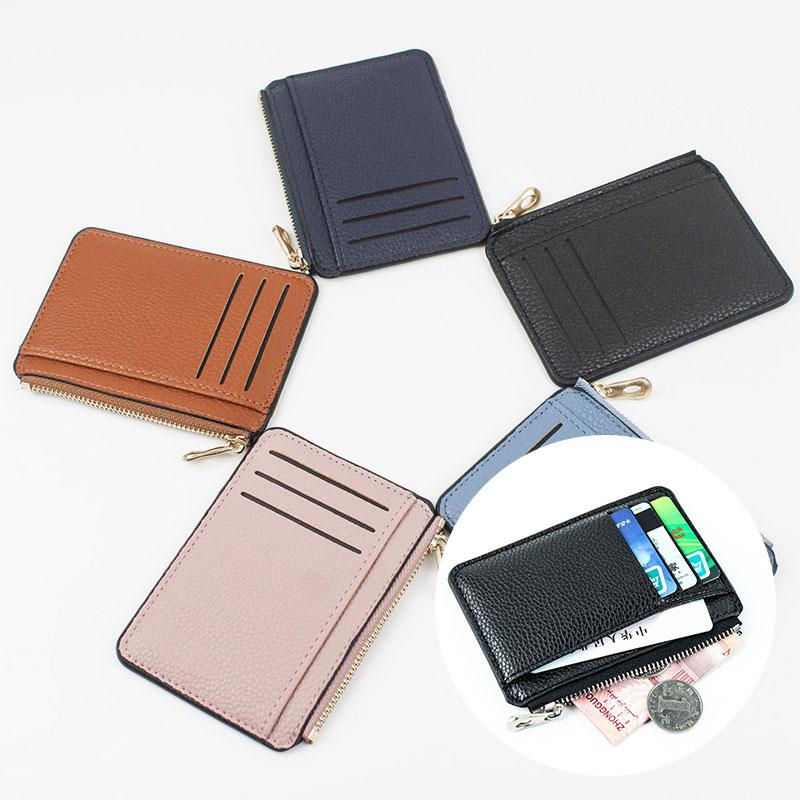 Buy Women's Change Purse Zipper Card Holder Coin Pouch Leather Multi