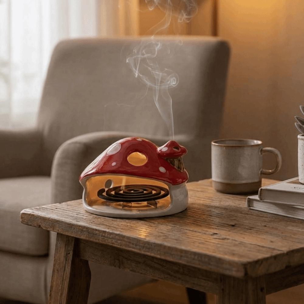 Kreativ Myggrøkelsesfat Keramisk Myggspiralholder Myggspiralbrenner Hjemmeduft