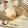 Kremowy wiatr croissant binauralna miska na zupę domowa miska na zupę błyskawiczną miska na zupę noodle o wysokiej wartości miska na proszek ślimakowy zastawa stołowa