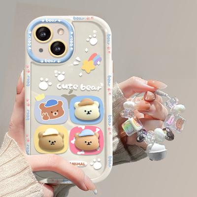 Applicable To Apple 14promax Mobile Phone Case IPhone 13 Full Cover Anti-fall 12 Silicone Cute Bear Doll Pendant