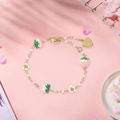 Strawberry Bracelet Chain Cuff Charm for Wife Girlfriend Lover