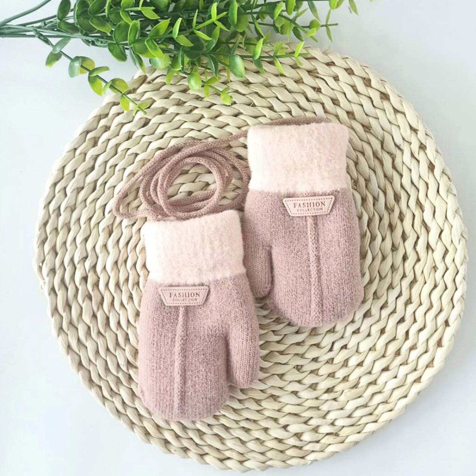 

Детские зимние перчатки для девочек и мальчиков, сенсорные трикотажные теплые эластичные варежки для холодной погоды 8