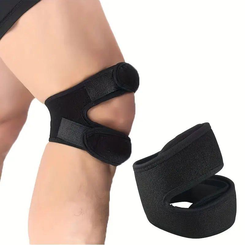 1 Pcs Sports Kneepad Double Patellar Knee Patella Tendon Support Strap Brace Pad Protector Open Knee Wrap Band Secure Fit Ness Me