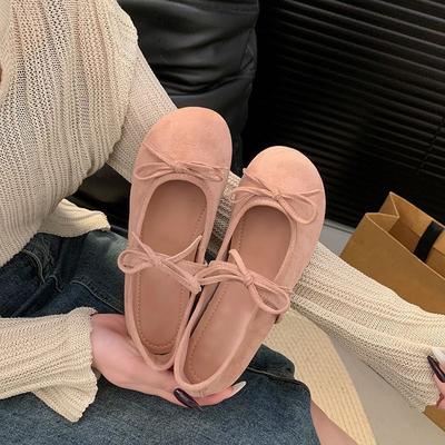Evening Wind Flats French Soft-soled Single Shoes Women's Spring and Summer New Women's Shoes with Skirts, Bows, Mary Jane Shoes