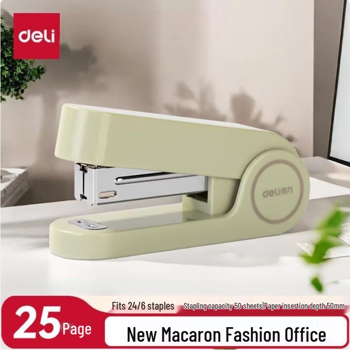 Standard White Office Stapler - Multifunctional Manual Stapler for Students and Professionals