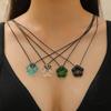 Retro Minimalist Fashion Free Knotting Flower Pendant Wax Thread Necklace Clavicle Chain
