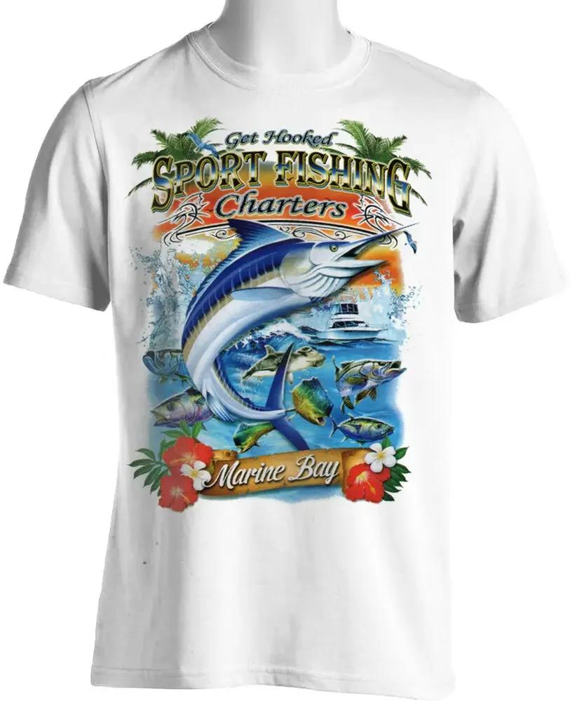 Sport Fishing TShirt Charter Boat Mexico Marlin Fishing Tee Shirt Cotton ONeck Short Sleeve Mens T Shirt Size S3XL New S