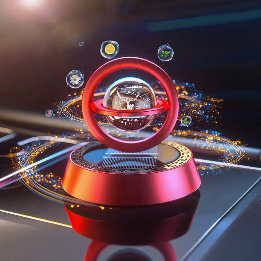 Solar-Powered Aroma Diffuser Car Accessory – Elegant Rotating Design For Dashboard Or Center Console – Year-Round Vehicle Interior Decor 10ML