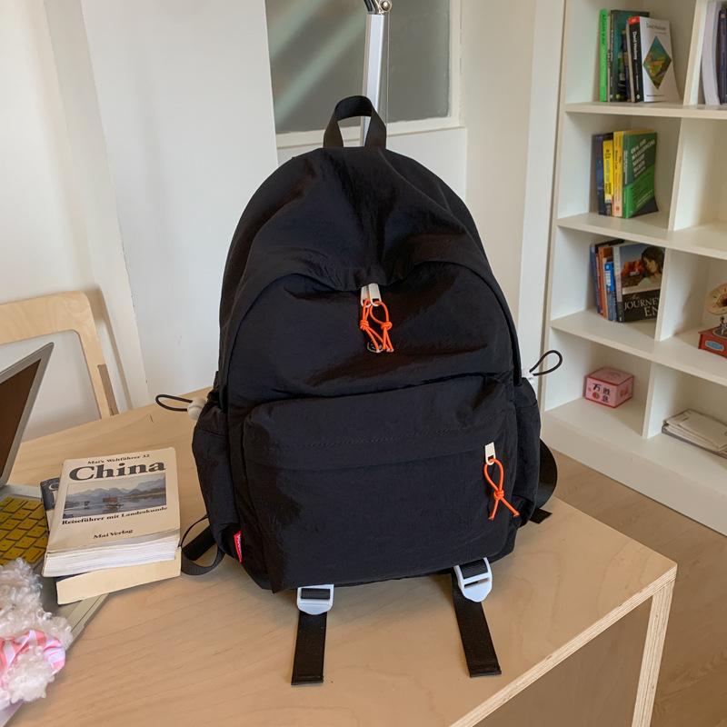 

Lightweight Outdoor Travel Small Backpack Women S Simple Versatile Casual Nylon Backpack Primary School Bag чорний