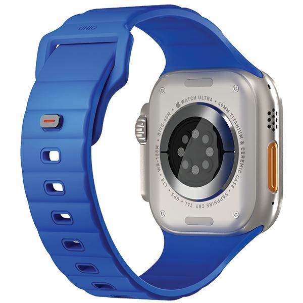 Uniq Pasek Stride Apple Watch Series1/2/3/4/5/6/7/8/9/Se/Se2/Ultra/Ultra 2 42/44/45/49Mm Fkm Rubber Strap Niebieski/Cobalt Blue