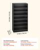 Media Storage Cabinet, 7-Tier DVD Shelf Organizer, 70 X 30 X 140 Cm Multimedia Storage Organizer for CDs, DVDs, Books and Games, CD Shelf for Living