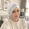 Solid Color Cross Knot Headwrap Versatile Headwrap Hat New Side Leaf Rhinestones Headscarf  Party