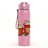 1PC Christmas Hot Drink Cups 750ml Color Plastic Sports Water Bottle Leakproof Flip Straw Lid Suitable for Sports Office Home Use