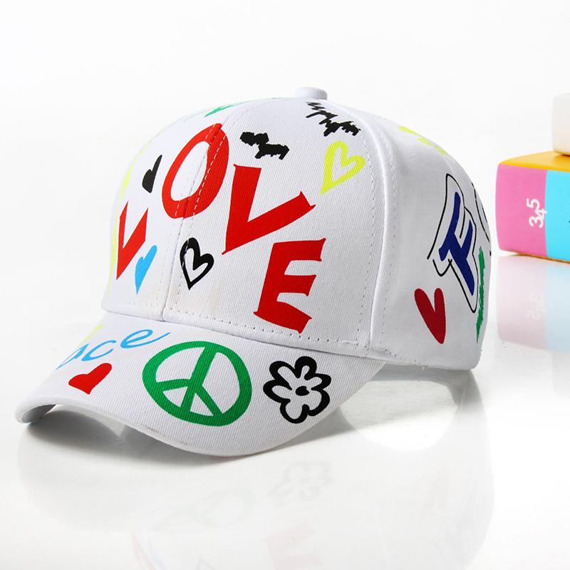 Fashion cotton Graffiti boy girl Baseball caps Children Printed snapback hat Kids Popular hip hop hat Cap hot sell