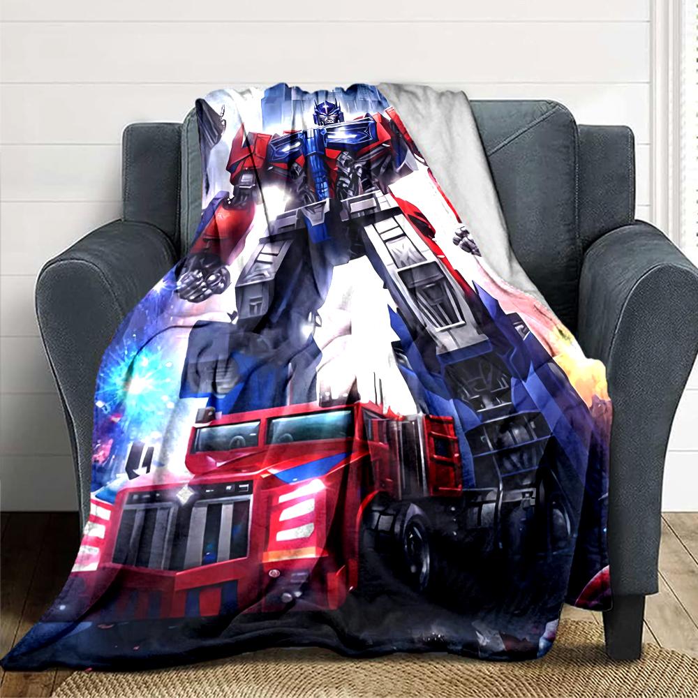 1Pc Transformers Optimus Prime Battle Scene Blanket For Couch Bed Plush Cozy Fuzzy Blanket Super Soft Warm Blankets For Fall And Winter 091879