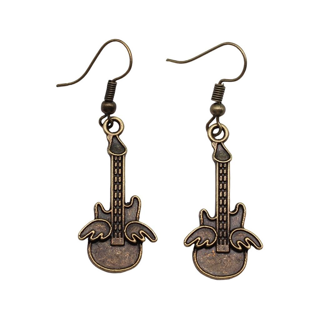 Electric Guitar Dangle Earrings Rock Music Themed Jewelry For Women