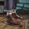 High Quality Hot Selling Men's Boots Retro Thick Sole Work Shoes for Men Trendy Lace-up Short Boots Casual Leather Men's Boots