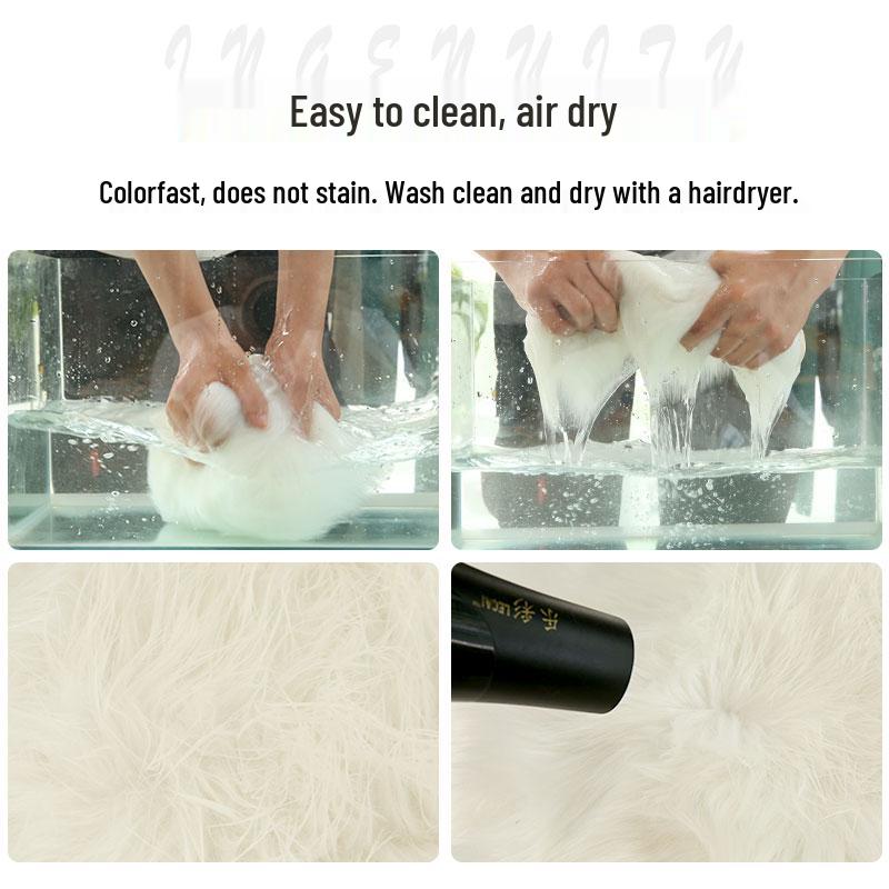 In-Stock White Faux Wool Plush Carpet Display Pad - Decorative Blanket & Desktop Feature