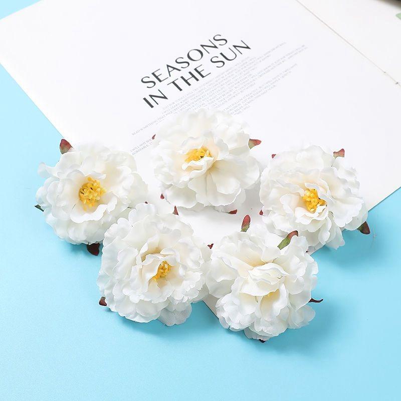 5/10PCs Artificial Flowers 6.5cm Silk Fake Flowers Heads for Home Room Dceor Garden Wedding Marriage Decoration Gifts Accessory