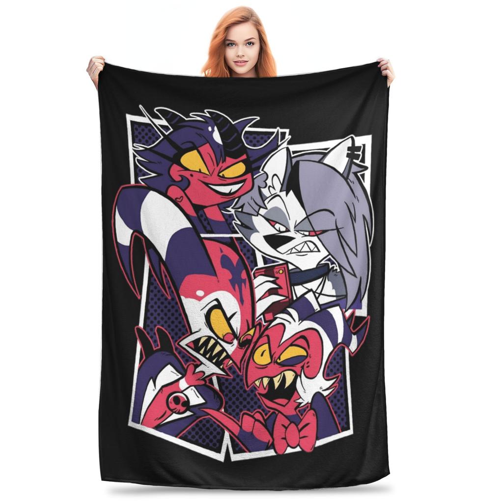Loona Wolf Flannel Throw Blankets  Blanket for Home Travel Warm Bedroom Quilt