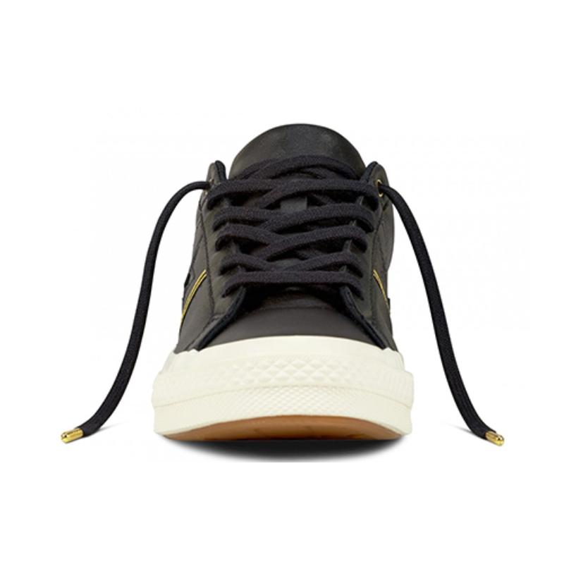 Converse One Star Leather Non-Slip Lightweight Low-Top Board Shoes Unisex Black