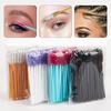 Pack of 50 Disposable Eyelash Brushes with Nylon Bristles, Solid Handle - Portable Eyebrow Brush and Eyelash Curler Makeup Tools.