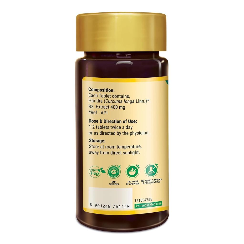 Zandu Turmeric Tablets 60 Tabs | Natural Immunity Support, Anti-Allergic, Anti-Inflammatory & Antioxidant Wellness