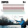 Set of 20 Fishing Assist Jigs with Barbed Hooks, Suitable for Slow Jigging And Fishing, Available in Four Sizes (9, 11, 13, 15).