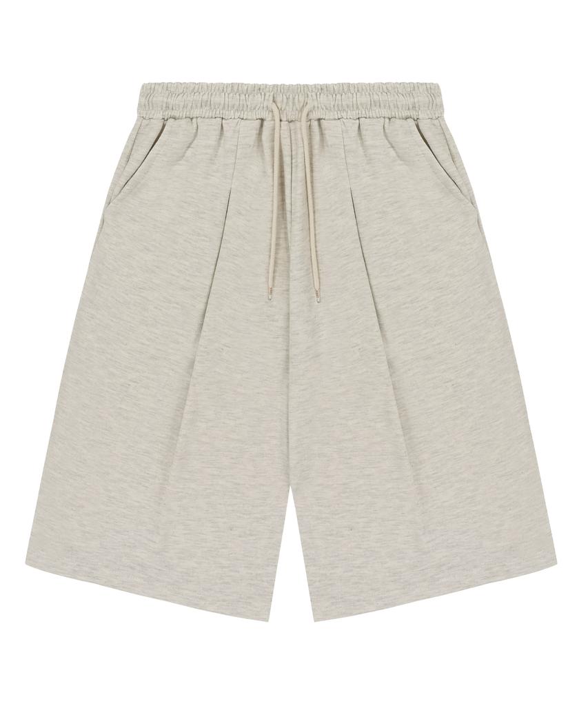 S'EST Bermuda Wide Fit Single-Pleat Training Shorts - Oatmeal