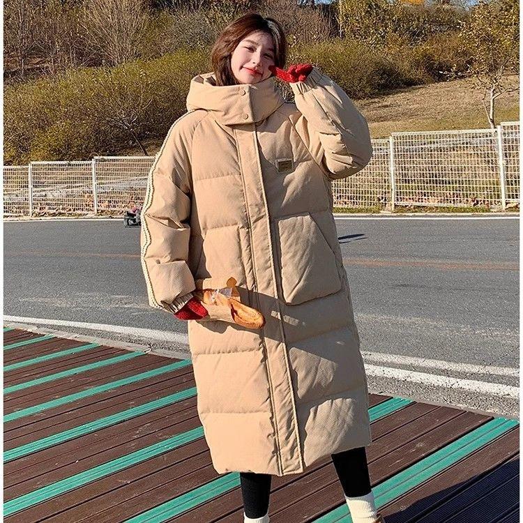 Stay Warm and Look Fashionable with The Knee-length Cotton Padded Down Coat for Women