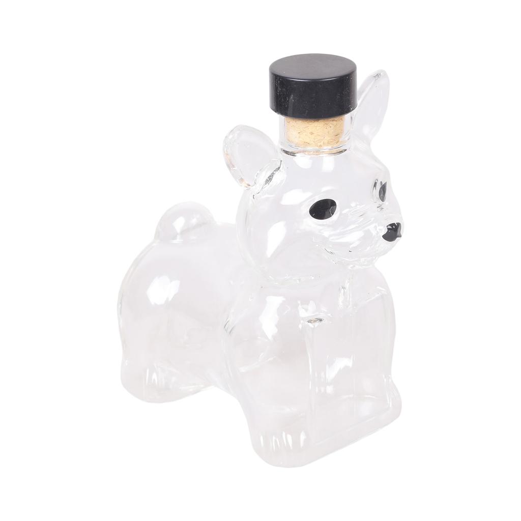 Elegant Whiskeys Serving Bottle In Dog Shape Clear Glass Animal Figurine Liquor Decanter For Kitchen Decors And Gifting