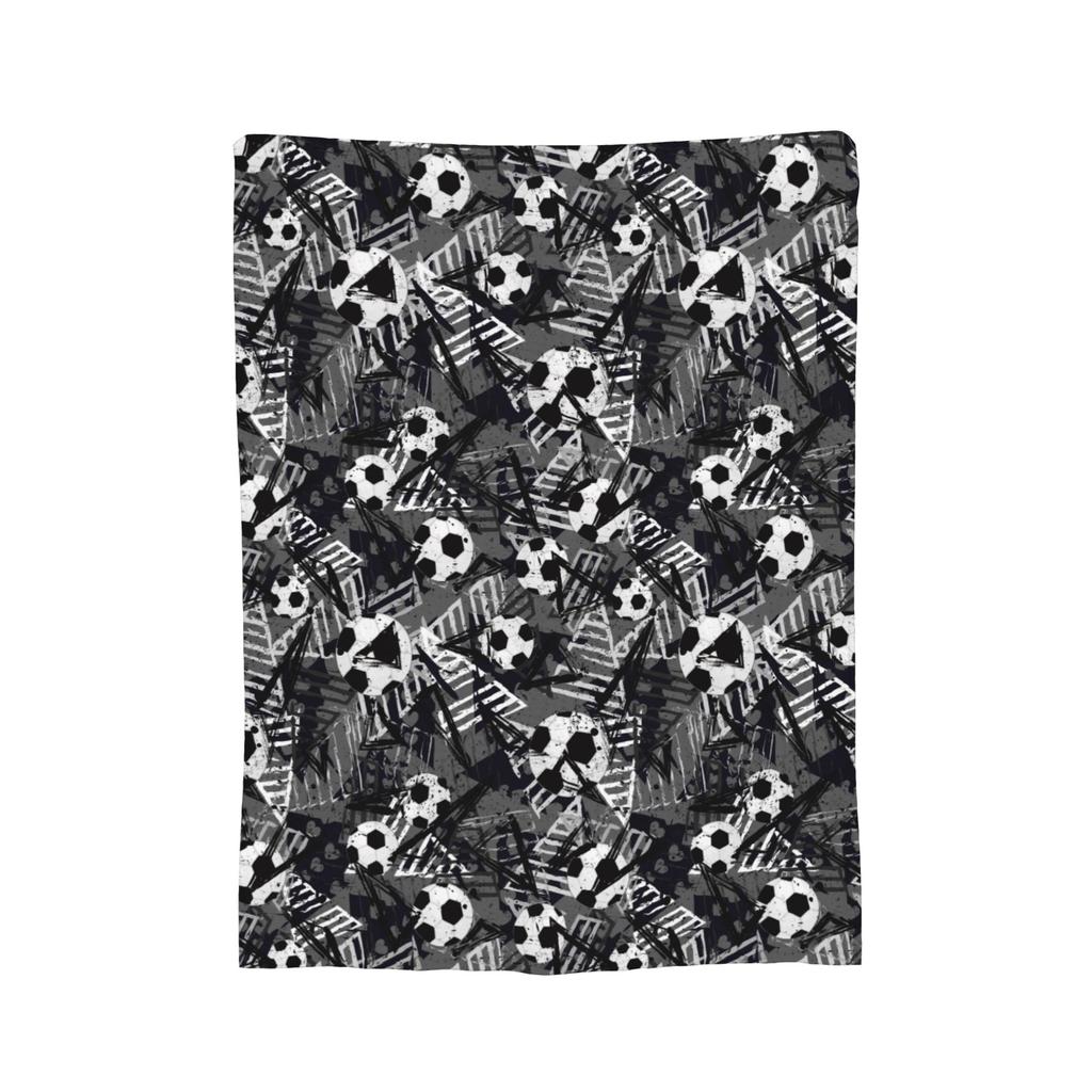 Cartoon Soccer Ball Football Blanket Coral Fleece Plush Print   Multifunction Warm Throw Blanket for Bed Outdoor Bedspreads