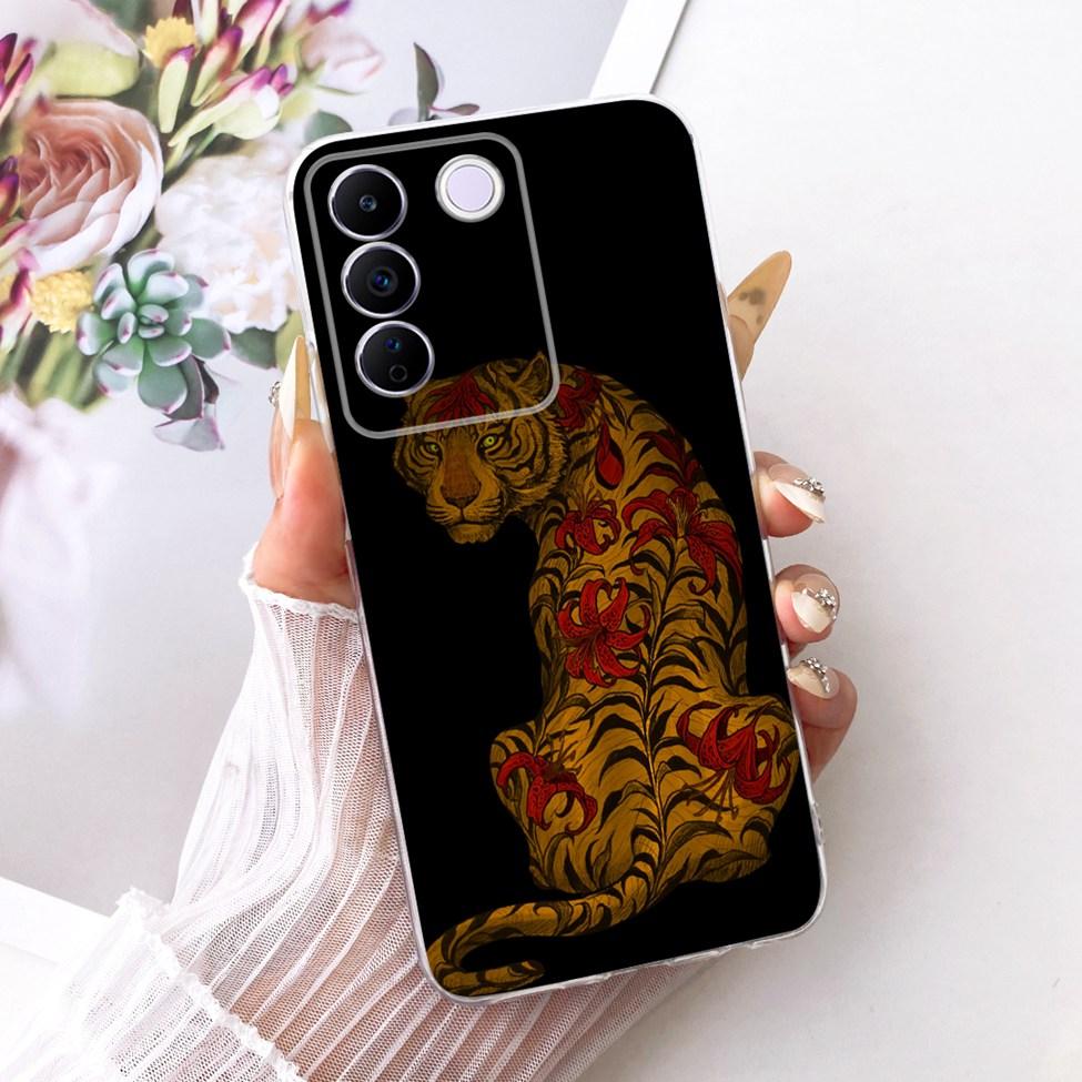 Transparent Cover For Vivo S16e 5G Case V2239A Cute Cat Fashion Butterfly Funny Painted Casing For VivoS16e 5G