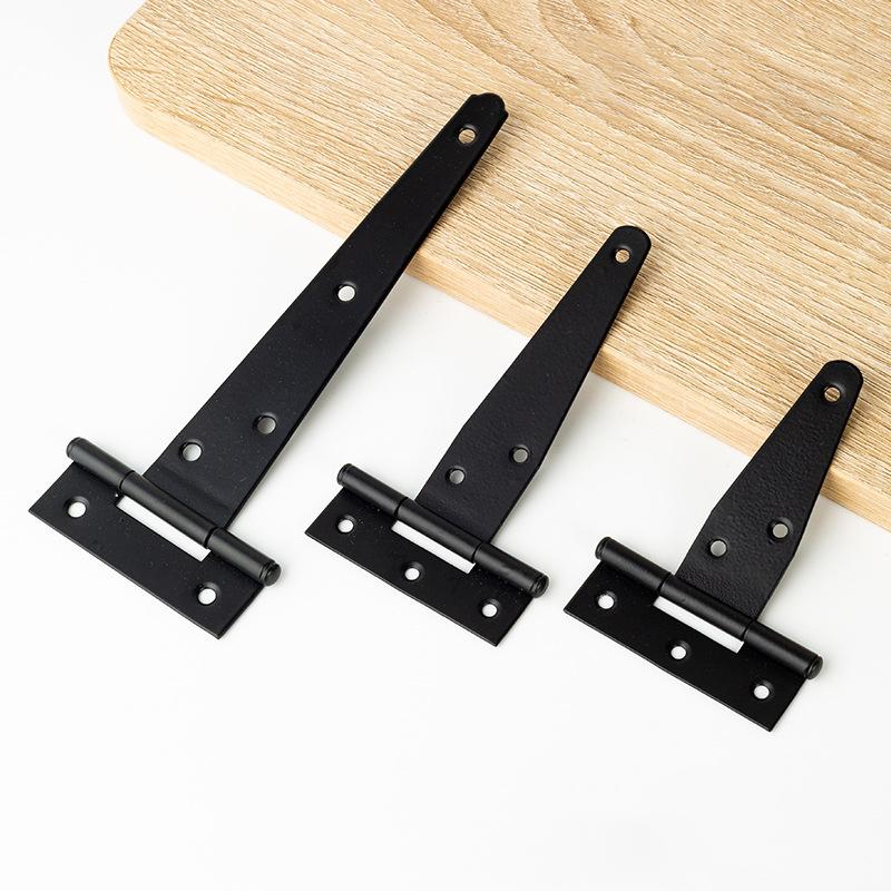 2pcs 3-6 Inches T Shape Iron Hinge Galvanized Door Gate Hardware Hinges Shed Cabinet Barn Room Strap Hinge With Screw