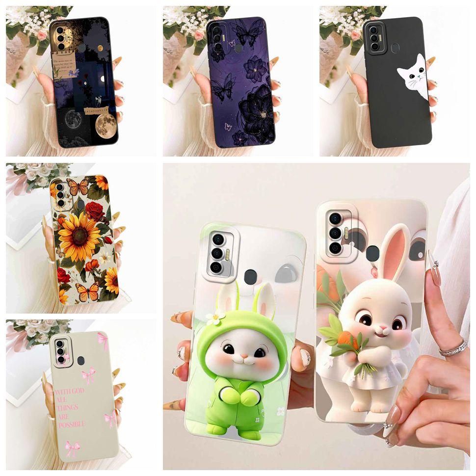 Cover For Tecno Spark 7 2021 Cute Rabbit Casing KF6 KF6j Soft Silicone Casing For Tecno Spark 7 Spark7 Back Cover Coque