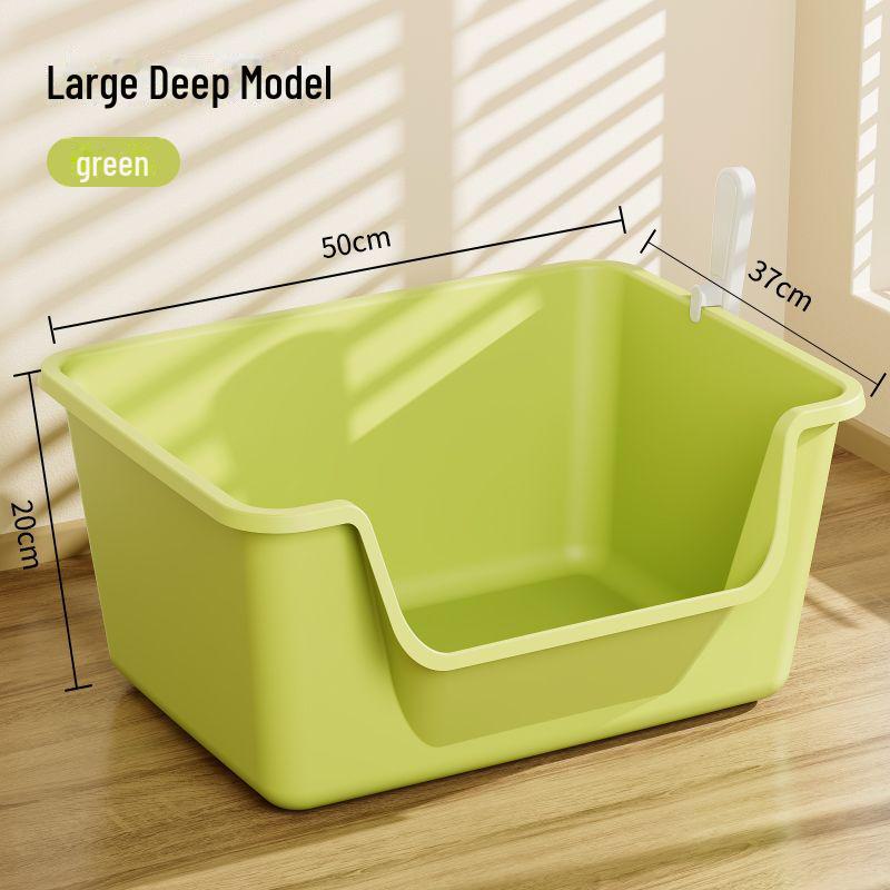 Extra Large Semi-Enclosed Splash-Proof Cat Litter Box for Maine Coons