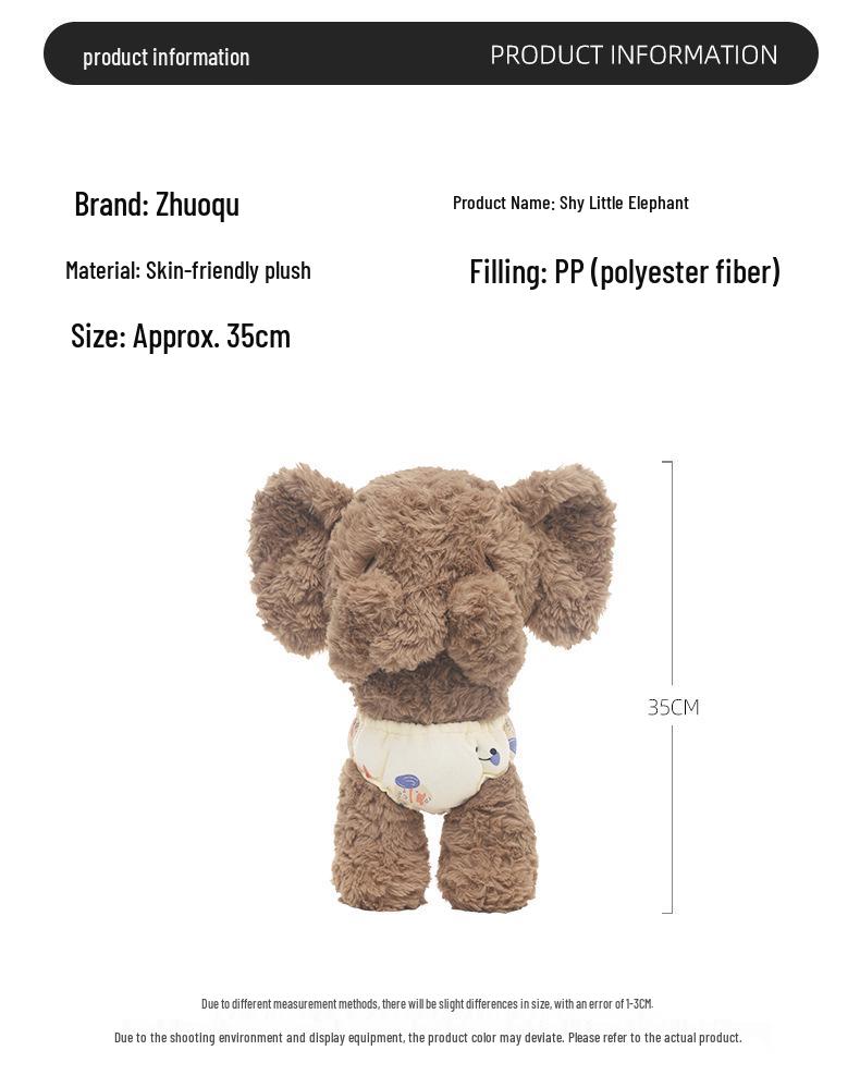 Charming New Year Elephant Plush Toy - Cute Sleeping Pillow, Stuffed Animal Doll, Ideal Birthday Gift for Girls