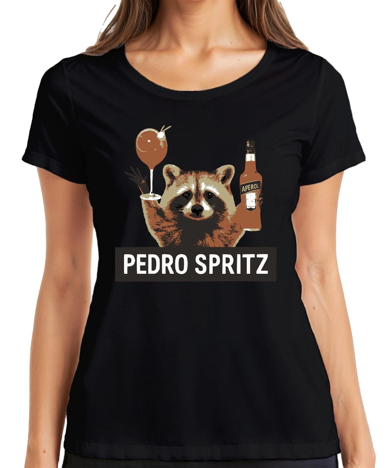 Pedro Spritz Waschbär Aperol Spritz Cocktail Sommer Geschenk Damen T-Shirt S