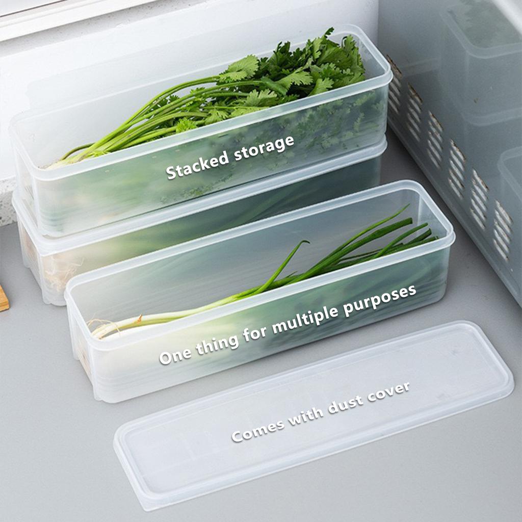 Cilantro Scallion Storage Box Refrigerator Fresh Keeper Container With Lid Vegetables Eggs Noodles Sealing Kitchen Organizer