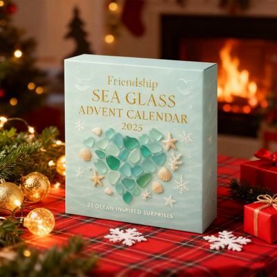 Friendship Sea Glass Advent Calendar 24 Days Acrylic Ornament with Ocean