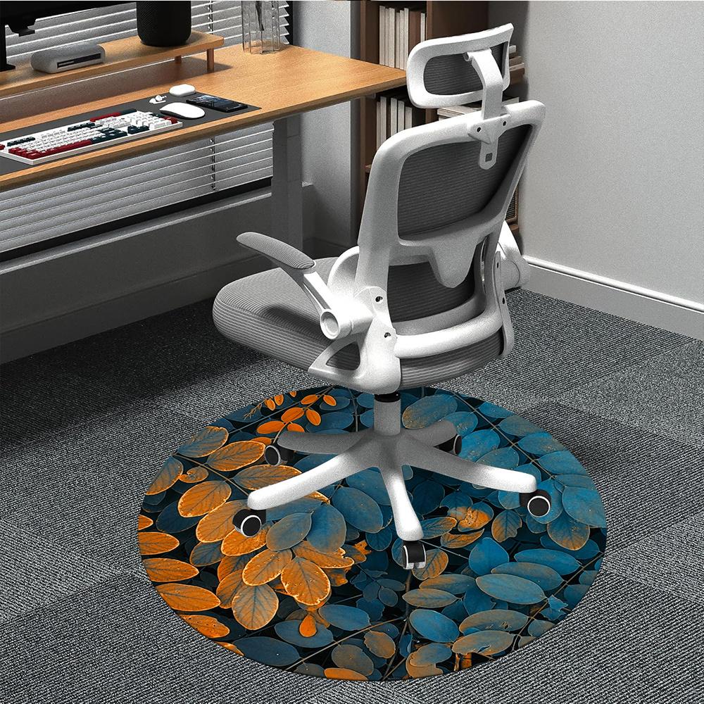 

1 шт. Круглый ковер с осенними листьями для офиса, комнатный коврик, подходящий для офиса, под офисные стулья, спальни, гостиной, домашнего декора, декор комнаты185 80cm by 80cm