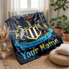 Coperta in Flanella Personalizzata con Nome Testo Newcastle United FC Logo Calcio Coperta in Pile Personalizzata Regalo Speciale per Divano Camera da Letto Casa