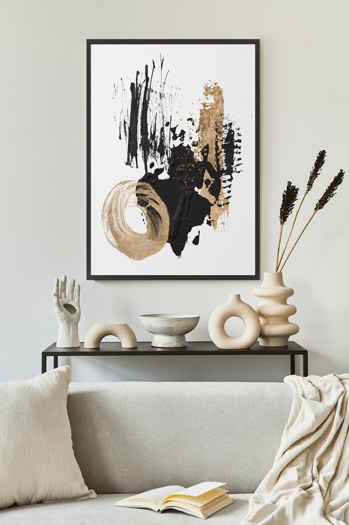 Poster Abstraction Black Gold