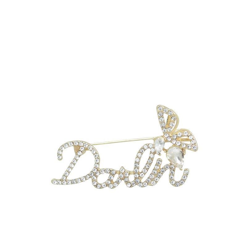Brooch Women s Wholesale Alphabet Wings Brooch High-end Anti-light Pin Niche Design Suit Fixed Clothing Accessories