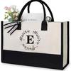 Borsa tote in tela ecologica personalizzata con design a lettere