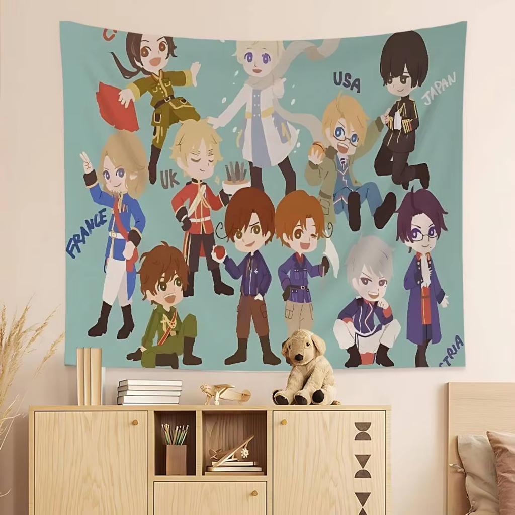 Anime Cartoon Hetalia Axis Powers Colorful Tapestry Wall Hanging Bohemian Wall Tapestries Mandala Wall Art Decor