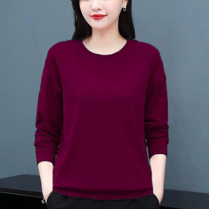 O-neck Loose Solid Color Long Sleeved Comfortable Trend All-match Tops Fashion New Casual T-shirts Simple Women's Clothing 2022