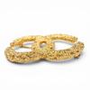 Great CHANEL Brooch COCO Mark Lava gold Women 93A Used