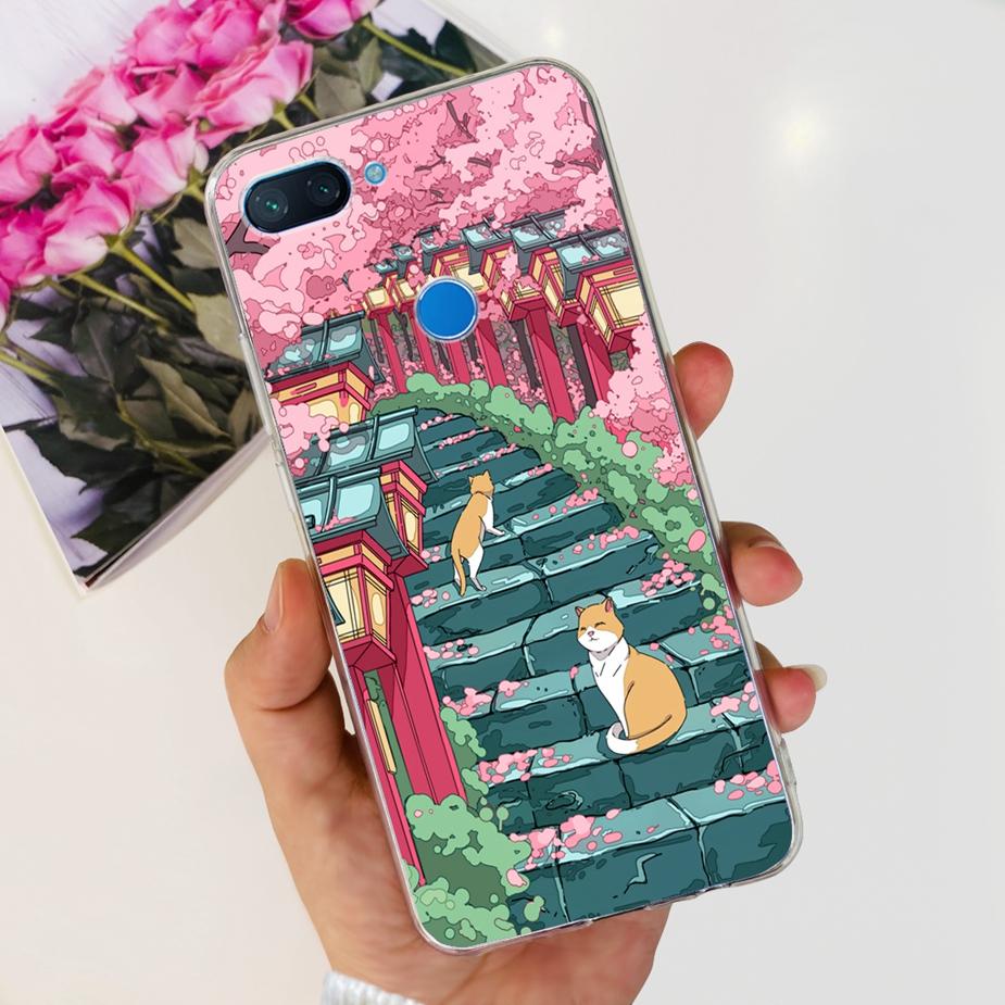 For Xiaomi Mi 8 Lite Case Cute Painted Cover Clear Silicone Phone Case For Xiaomi Mi 8 Lite 8Lite Back Cover 6.26'' Fundas Coque
